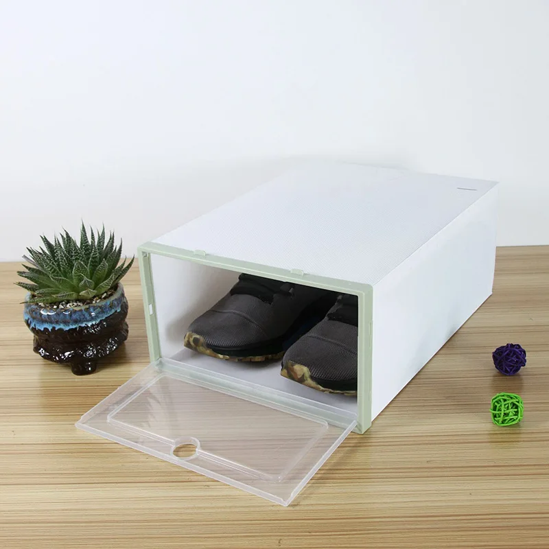 6 Pcs Transparent Shoe Box Flip Design Plastic Storage Case Organizer Dustproof for Home LBShipping