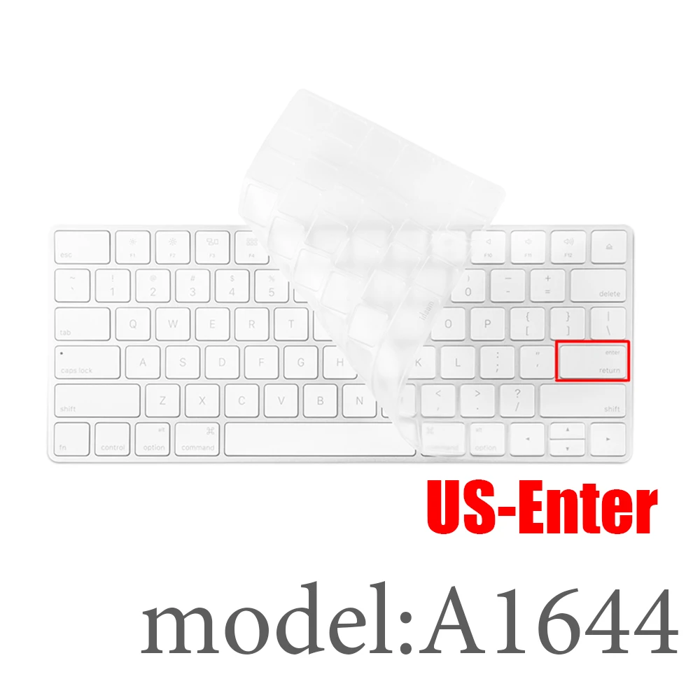 Настольный ПК для Apple Bluetooth Беспроводной клавиатура MLA22LL/A1644 A1314 IMAC Клавиатура Защитная крышка Силиконовая крышка Версия США/ЕС - Цвет: US-key-A1644