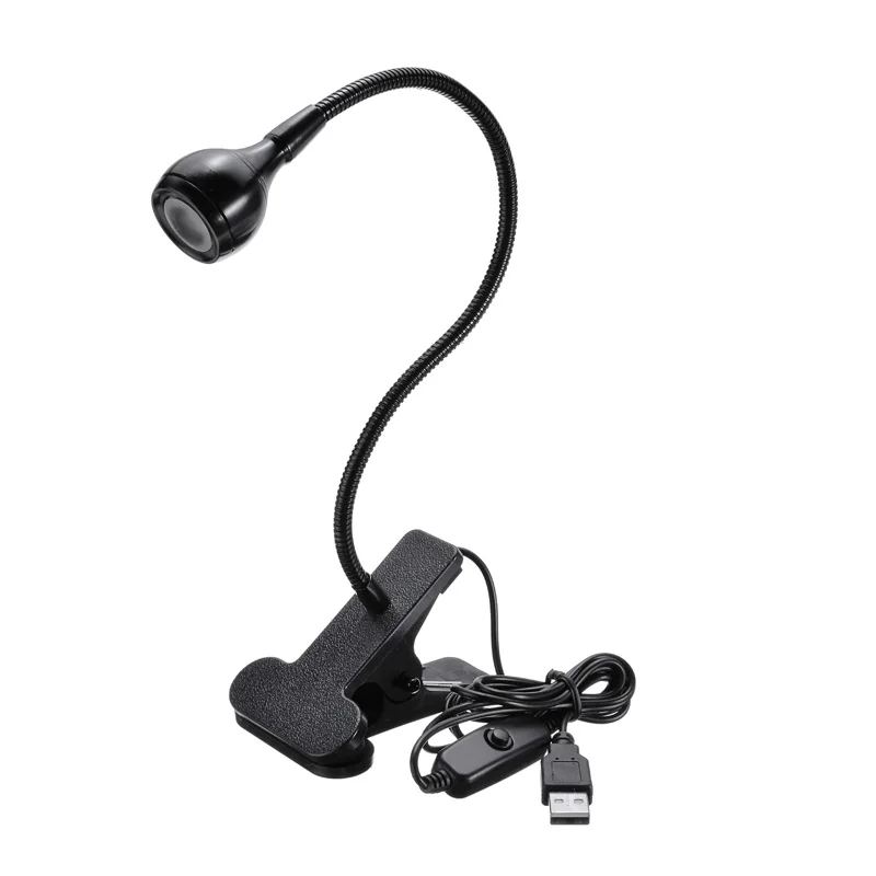 Светодиодная гибкая USB лампа для чтения с зажимом на кровати рядом настольной