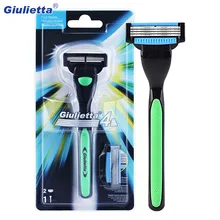 [1 шт. ручка+ 2 шт. бритвенные лезвия] для мужчин бритья темп 4 слой лезвие бритвы для мужчин бритва