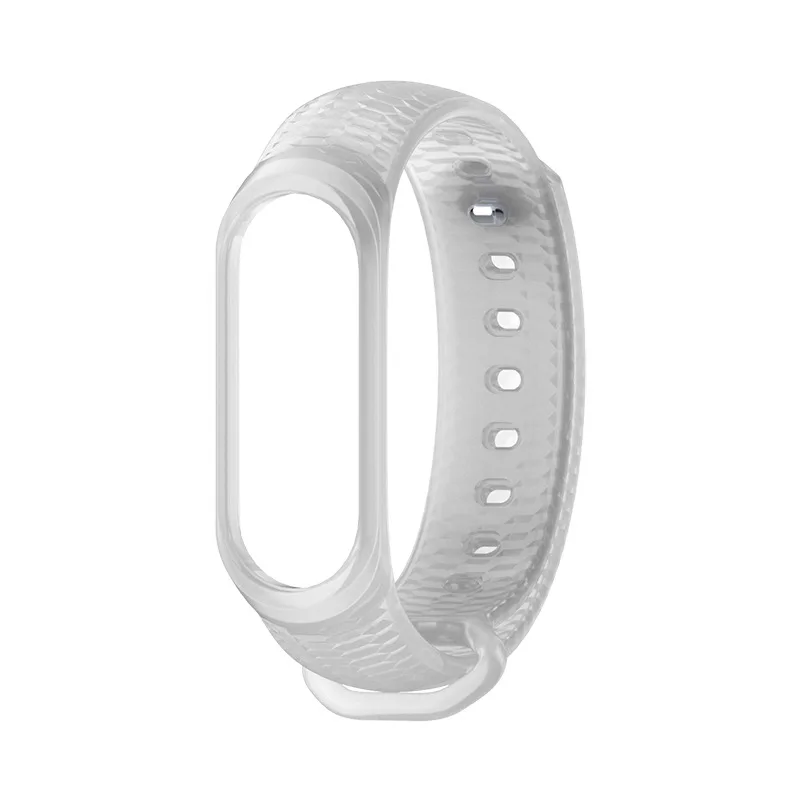 Clear Mi Band 4/3, ремешок, Прочные часы, силиконовый ремешок на запястье для Xiaomi mi, 3 Xiaomi mi, ремешок, 4 бренда, 4 спортивных браслета, аксессуары - Цвет: Clear