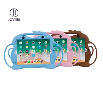 

Case For iPad 10.2 2019 Kids Cartoon Monkey Medical Grade Silicone Shockproof Handle Stand Tablet Cover For iPad 7 7th 10.2"Case