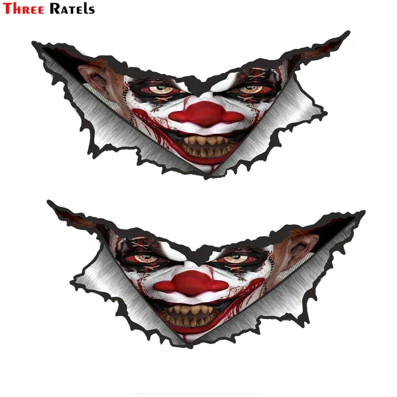 Три Ratels FTC-1135 # большой пара треугольный рваные Металл Evil ужас клоун мотив