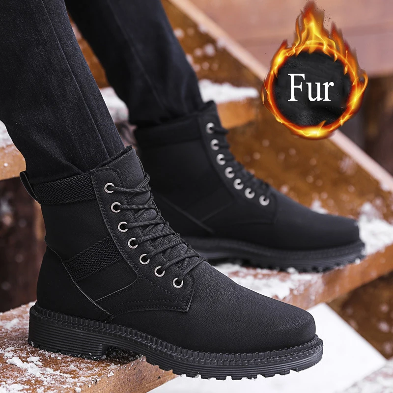 

Winter Fashion Snow Boots Big Size Boots Men Waterproof Hiking Chaussure Homme Light Warm Ankle Work Shoes