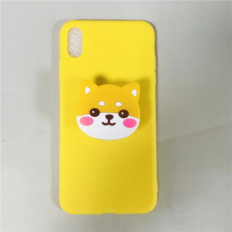 yellow dog 3D с героем мультика Минни держатель Подставка для телефона чехол для Samsung Galaxy J3 J4 J5 J6 плюс J7 Pro J8 мягкий силиконовый чехол - Цвет: yellow dog
