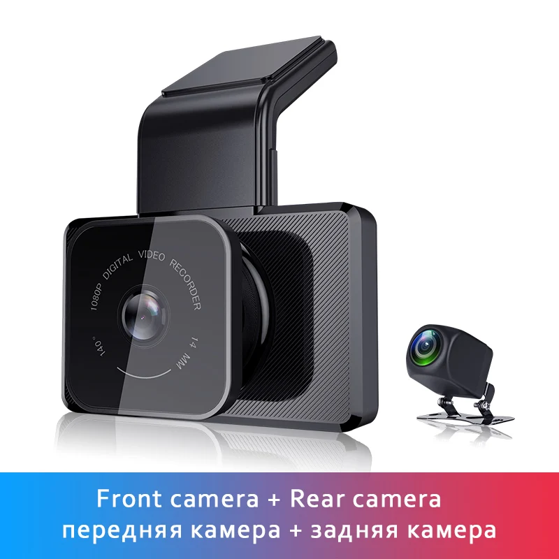 Автомобильная dvr камера с wifi и gps координатами 1080P HD ночного видения Dash Cam 24H монитор парковки Dashcam - Название цвета: Dual Lens