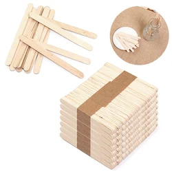 50-100pcs/Lot Wood Stick Natural Wooden Pop Popsicle Sticks Wood Craft Ice Cream Sticks For Epoxy Resin Jewelry Making Tools