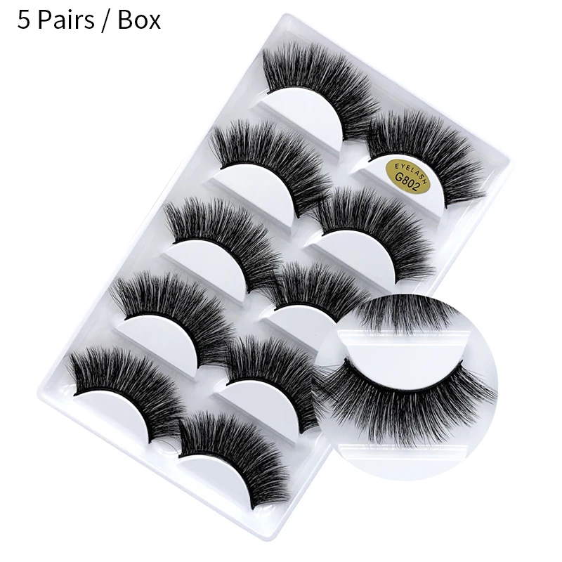 SEXYGO 1/5/10 pairs mink lashes natural 3d mink eyelashes mink false eyelashes full strip lashes wispy cilios g800 cils - Цвет: G802