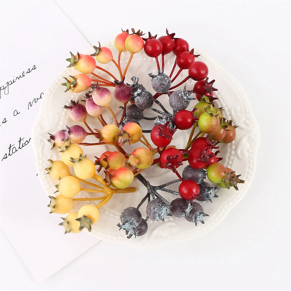 5PCS Künstliche Holly Beeren Künstliche Blume Decor Mini Weihnachten Baum Dekoration Berry DIY Hochzeit Wohnkultur Handwerk Liefert