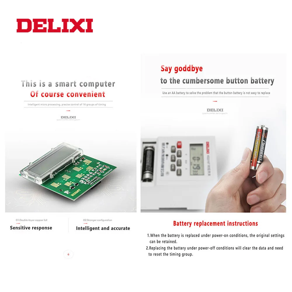 DELIXI AC 110 В программируемый переключатель управления временем реле цифровой ЖК