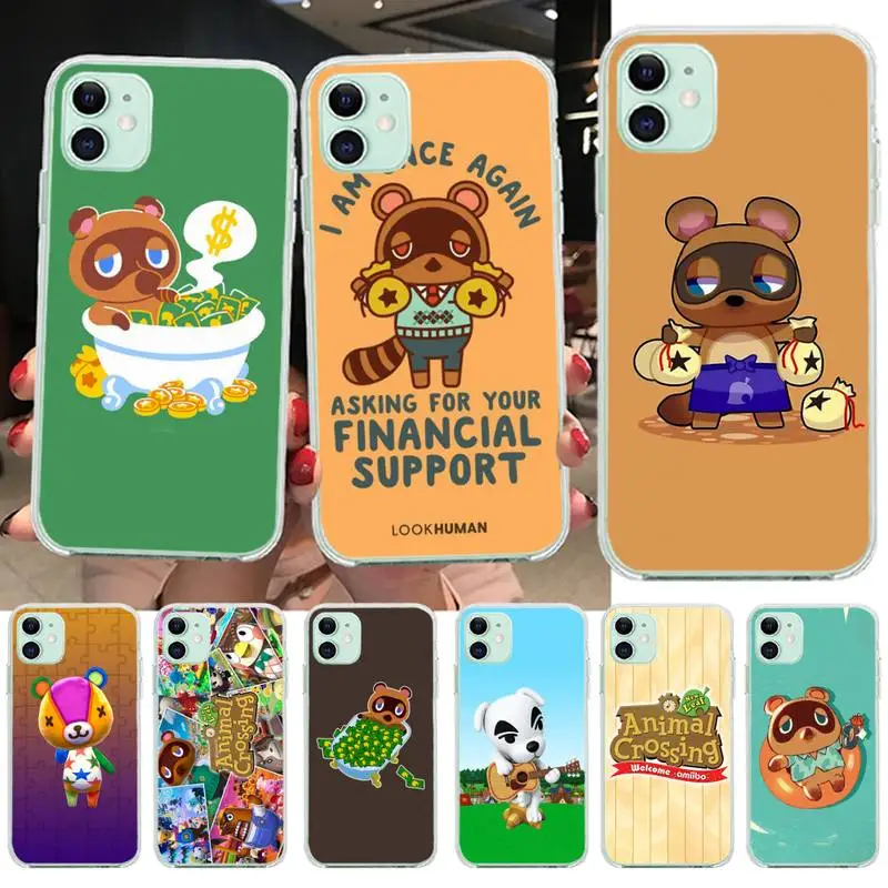 

HPCHCJHM Animal Crossing New Horizons DIY Painted Bling Phone Case for iPhone 11 pro XS MAX 8 7 6 6S Plus X 5S SE 2020 XR cover