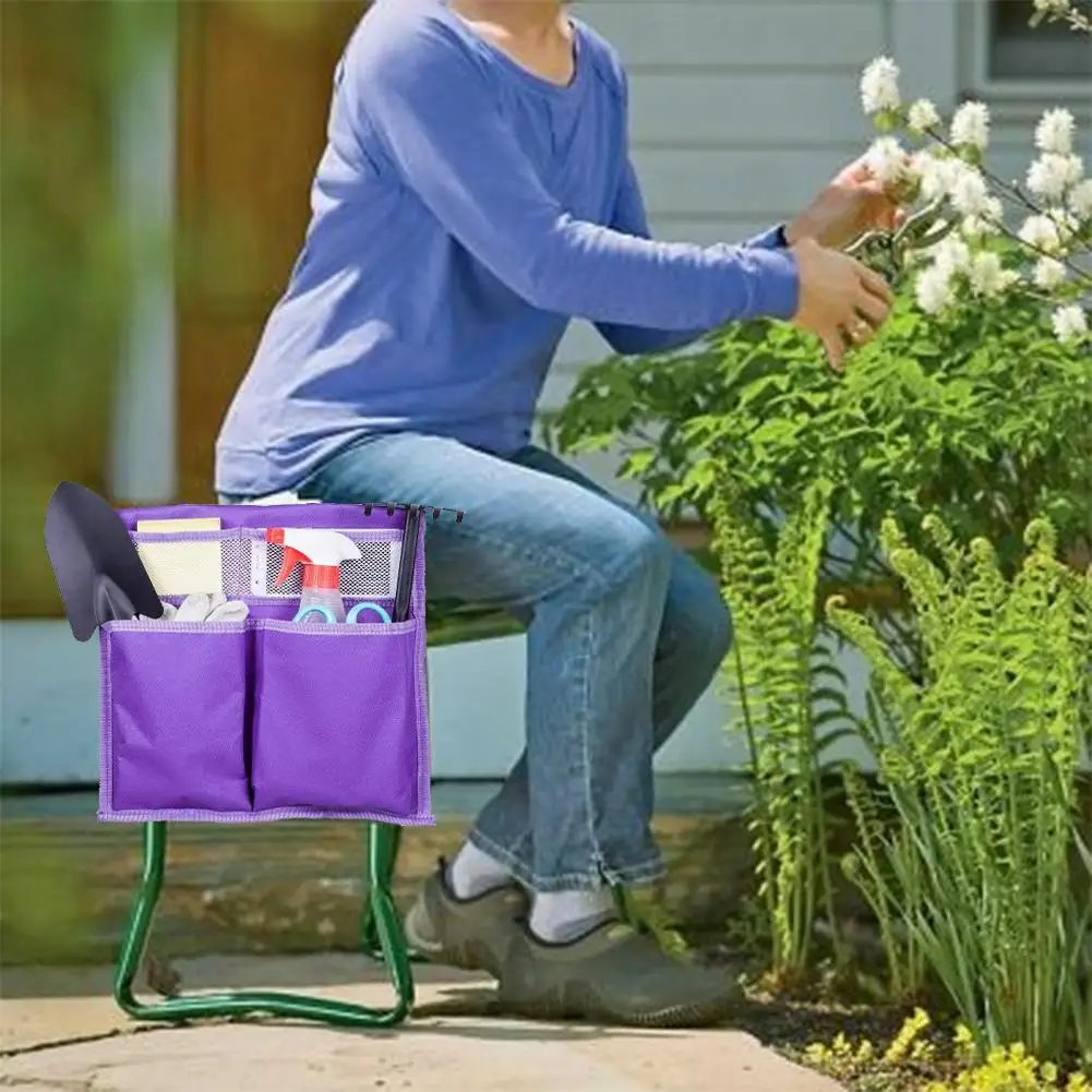 

Pad With Small Cloth Bag Garden Folding Stool Folding Belt Tool Bag Cultivation Cutting grass tool Storage tool bag Garden Tools