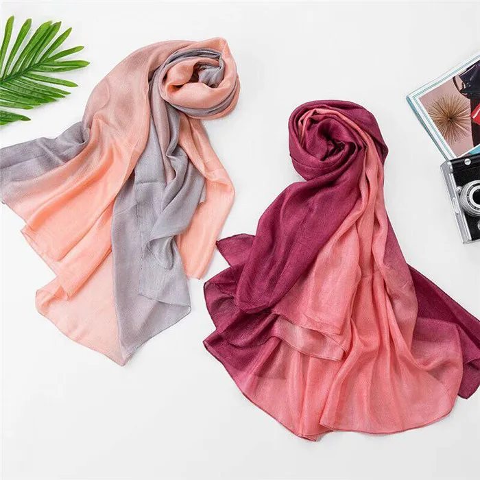 Модный женский шарф градиентный цвет пашмины foulard солидный галстук-бабочка шарф 10 шт./партия