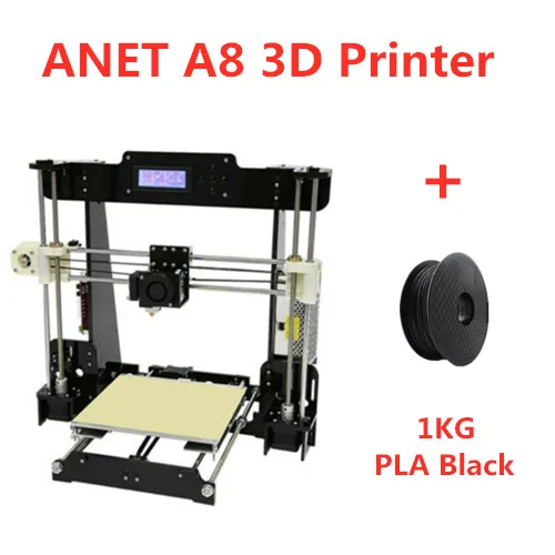 ANET A8 3D-принтеры высокое Разрешение 3D-принтеры DIY 3D-принтеры с Автоматическое выравнивание постели - Цвет: A8 1kg PLA BLACK