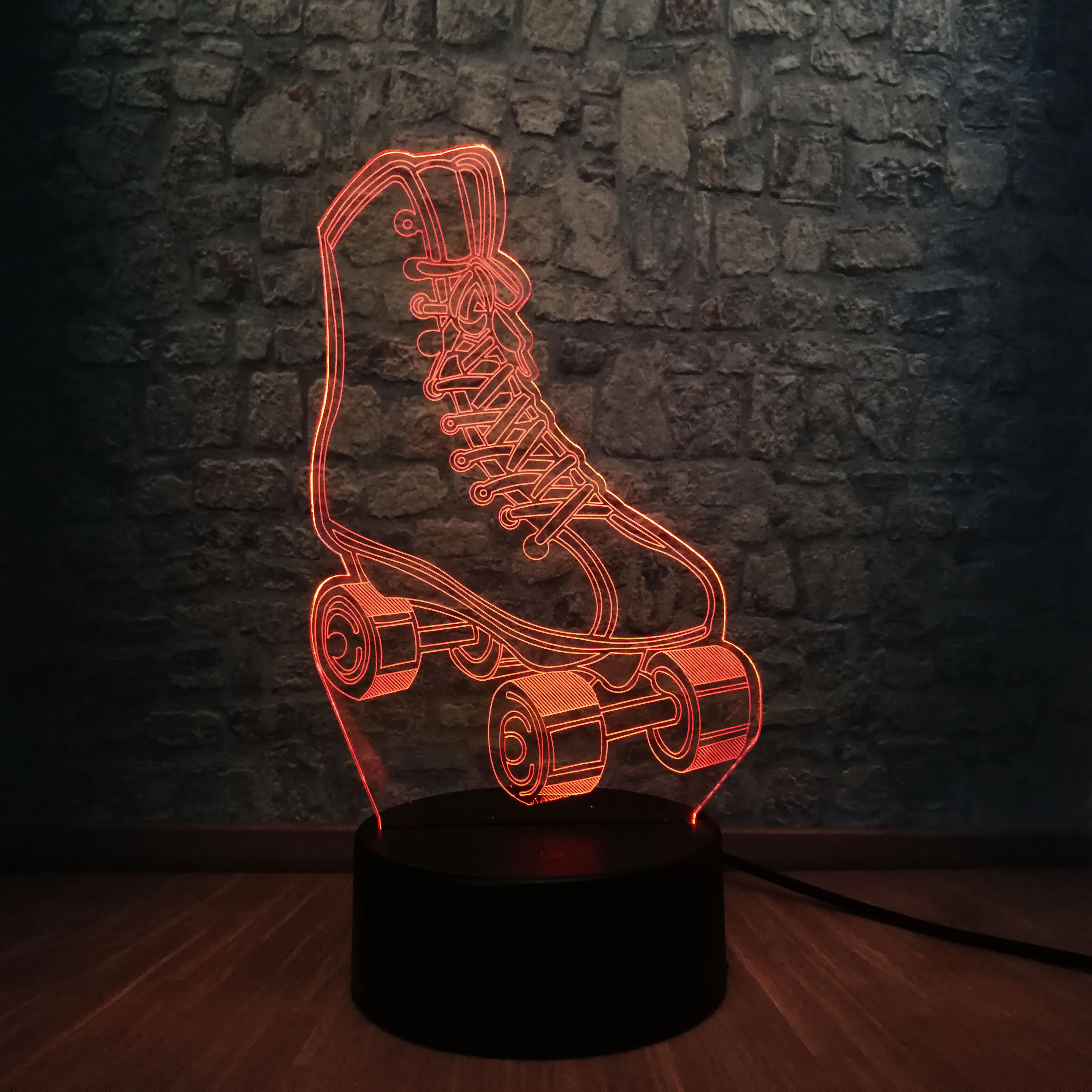 Спортивные Ролики коньки 3D USB светодиодный светильник красочный дизайн визуальная Иллюзия ночные светильники домашний декор детский стол Lampara подарок для малышей