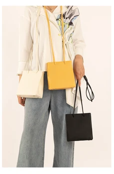 

Candy Color PU Leather Shoulder Bags For Women 2020 Autumn Female Messsenger Simple Style Handbags Ins Casual Small Shopping Bag