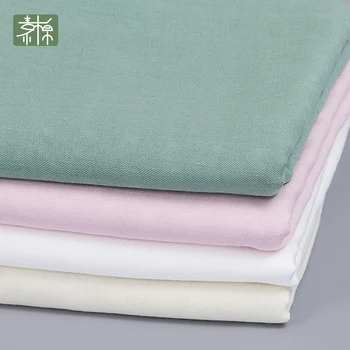 

Summer Plain Plain Plain Cloth Bamboo Cotton Dyed Double Gauze Household Clothing Class A Fabric Fluorescent New Products