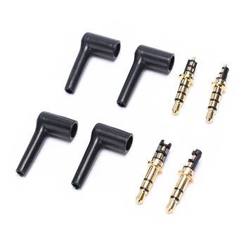 

3.5mm stereo headset plug jack 3 4 pole 3.5 Gold Plated 90 Degrees Black Audio Plugs Jack Adaptor Connector 2pcs/lot