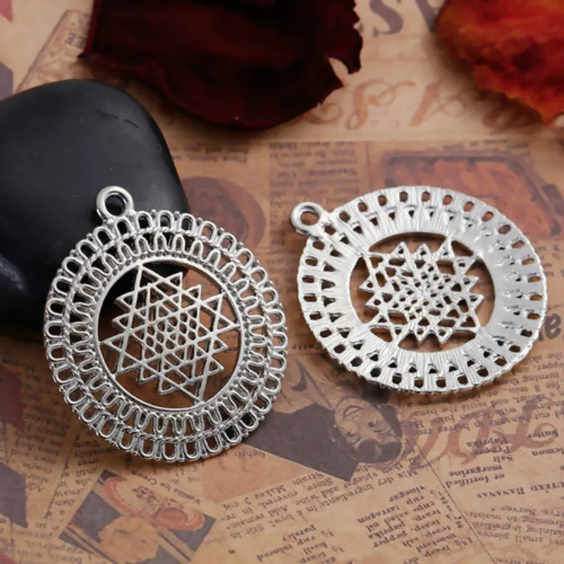 Медные медные Подвески для медитации Sri Yantra 8 сезонов круглые