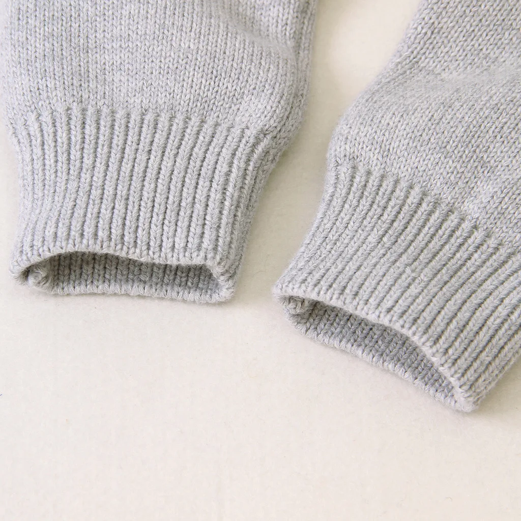 Зимняя теплая одежда для маленьких мальчиков и девочек, однотонная одежда вязаная куртка с длинными рукавами и забавным рисунком спортивный костюм, свитер с капюшоном,# G2