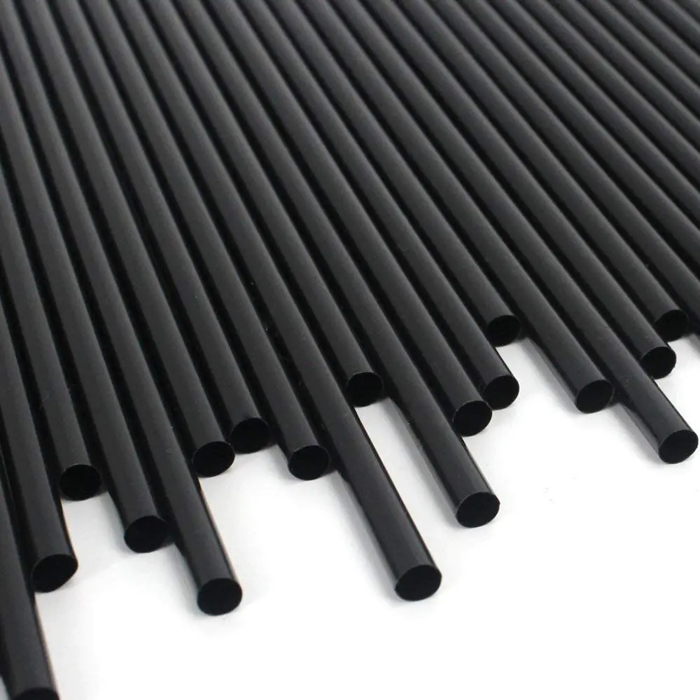 500pcs 5/8 Inch Coffee Stirrers Black Cocktail Straws Plastic Drinking Straw Disposable Sip Stir Stick for Cold Drinks Craft Bar