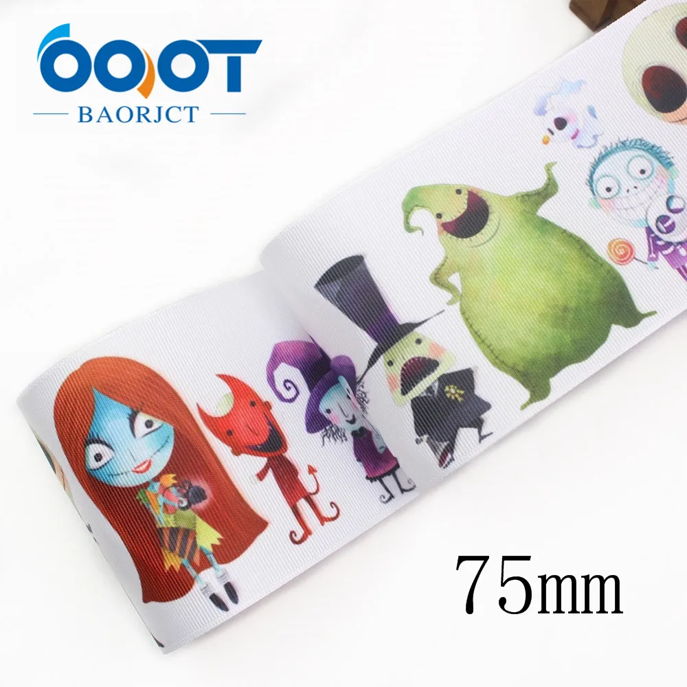 OOOT BAORJCT I-19921-2254, 75 мм 10 ярдов Хэллоуин Мультфильм корсажные ленты, лук кепки аксессуары и украшения, DIY ручной работы
