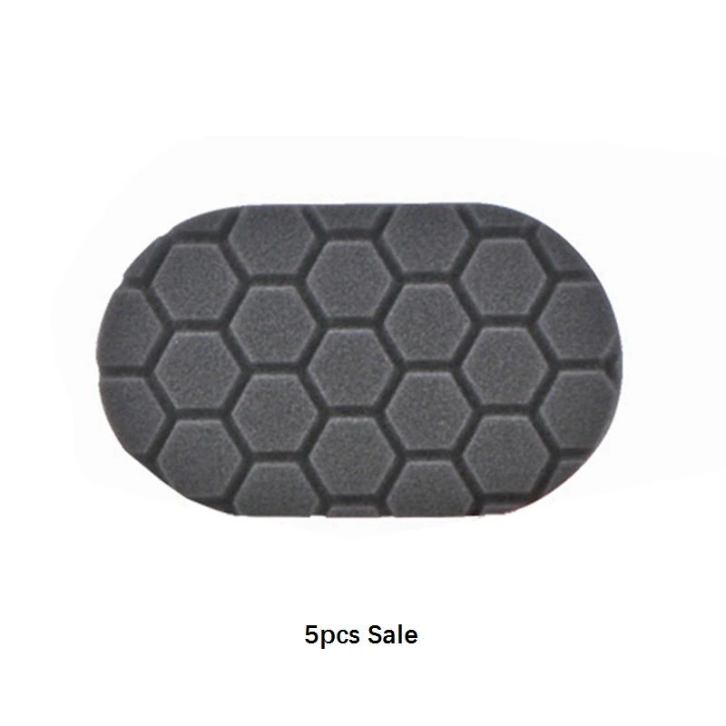 Soft Black SPTA, 5 шт. в упаковке, овальная губка для воска, шестигранная логика, автомобильный аппликатор для воска, уход за краской, восковая подушечка, втирка, комбинированный аппликатор, поролоновая подушечка - Цвет: Soft Black