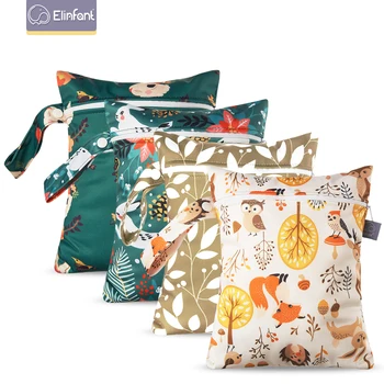 

Elinfant Mini Baby Cloth Diaper Bag Nappy Bag Waterproof And Washable 18*25 cm Wet-dry Diaper Bag And Snack Bag