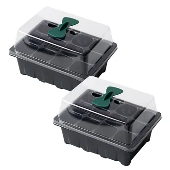 

2 Set 12 Hole Seedling Tray Sowing Insulation Breeding Box With Ventilation Hole Seedling Trays Agriculture Supplies