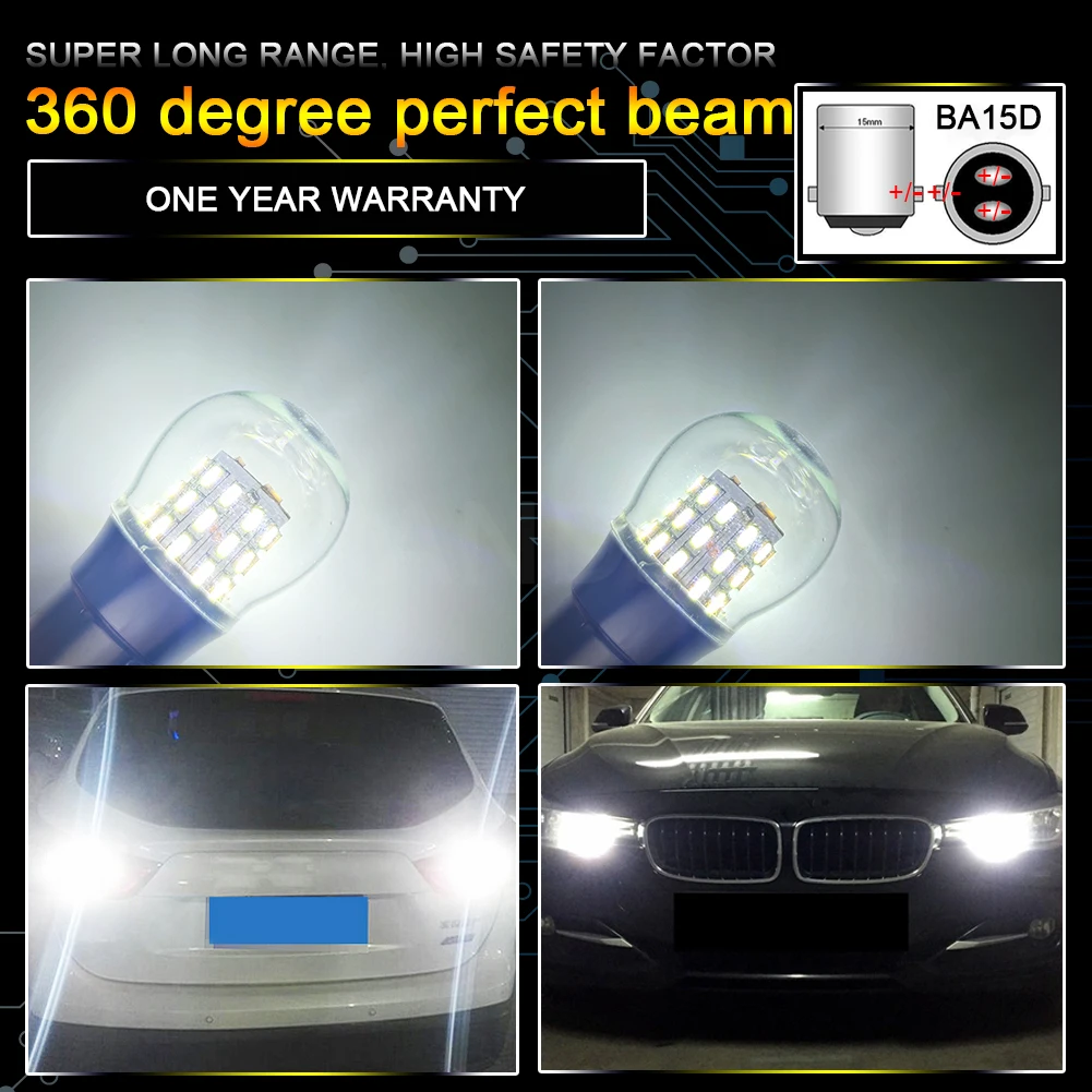 2Pcs 4W Auto 1157 BAY15D P21/5W BAZ15D P21/4W BA15D 3014SMD 39LED White Red Yellow 12V-24V Car Brake Stop Turn Tail signal Lamp