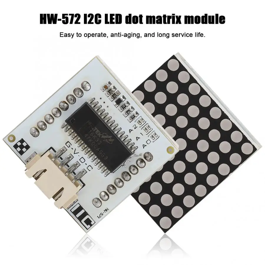 Детали для точечного модуля I2C 8x8 цифровой сигнал XH2.54x4 терминал светодиодный