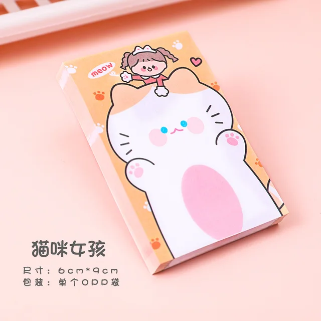 80sheets Student Girl Memo Pad Can Tear Up N Times To Paste The Message Sticky Note Sticky Tabs Cute Note Pad Memo Notes Pink