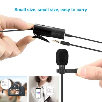 

Lavalier Microphone 5.8m Cable Lapel Clip On Mic for Recording Interview Video Conference Podcast LFX-ING