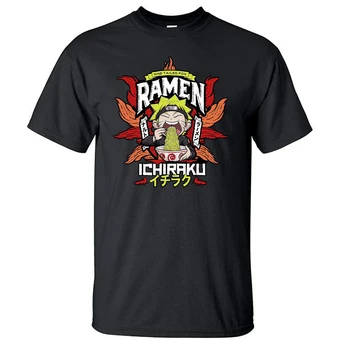 

Ramen Ichiraku T-shirts Men Japan Anime Naruto T Shirts Fashoin Harajuku Tshirt 100% Cotton Streetwear Tee Shirt Homme Tops Tees