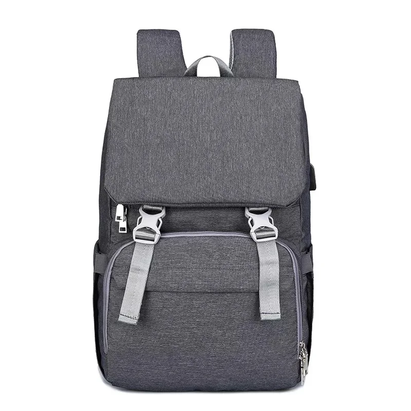 Сумка для детских подгузников с USB Интерфейс Большие Детские сумка для подгузников, сумка для мамы, сумка-Органайзер дорожный рюкзак для беременных для мамы уход сумки - Цвет: dark gray