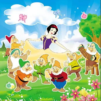 

8x8FT Snow White Fairy Princess Seven Drawfs Cottage Green Field Custom Photography Backdrop Studio Background Vinyl 2.4x2.4m