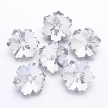 

100pcs Electroplate Glass Beads Connector for jewelry making Accessories Supplies ,Silver Back Plated,Snowflake,Silver,14x8mm F8