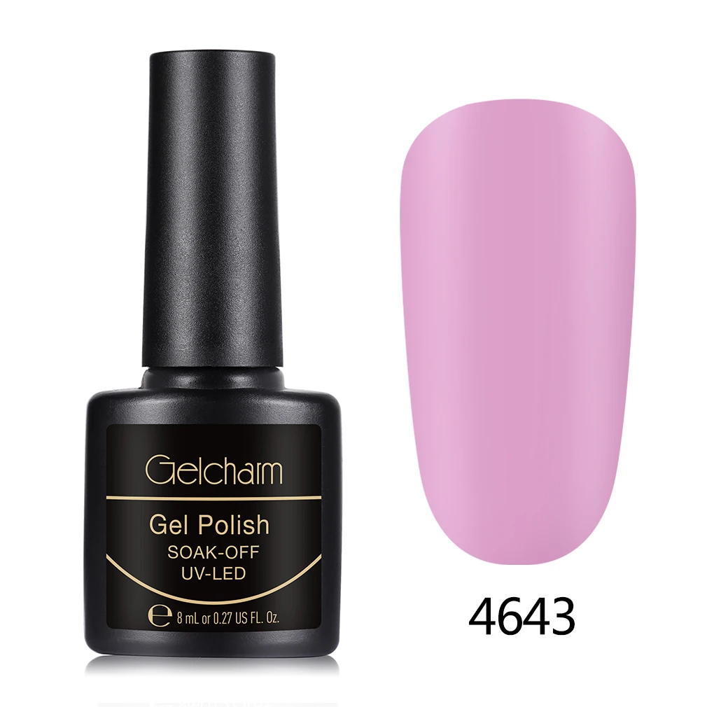 4643 Gelcharm 8 мл матовый эффект УФ-гель для ногтей Гель-лак one step без необходимы вещи наивысшего Базовое покрытие био-Гели Soak Off УФ гель-Лаки DIY гель лак для ногтей - Цвет: 4643