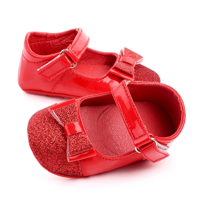 Newborn Baby Shoes Girls Infant Toddler First Walkers sapatos infantil white Red Bowknot Baby Girls Shoes