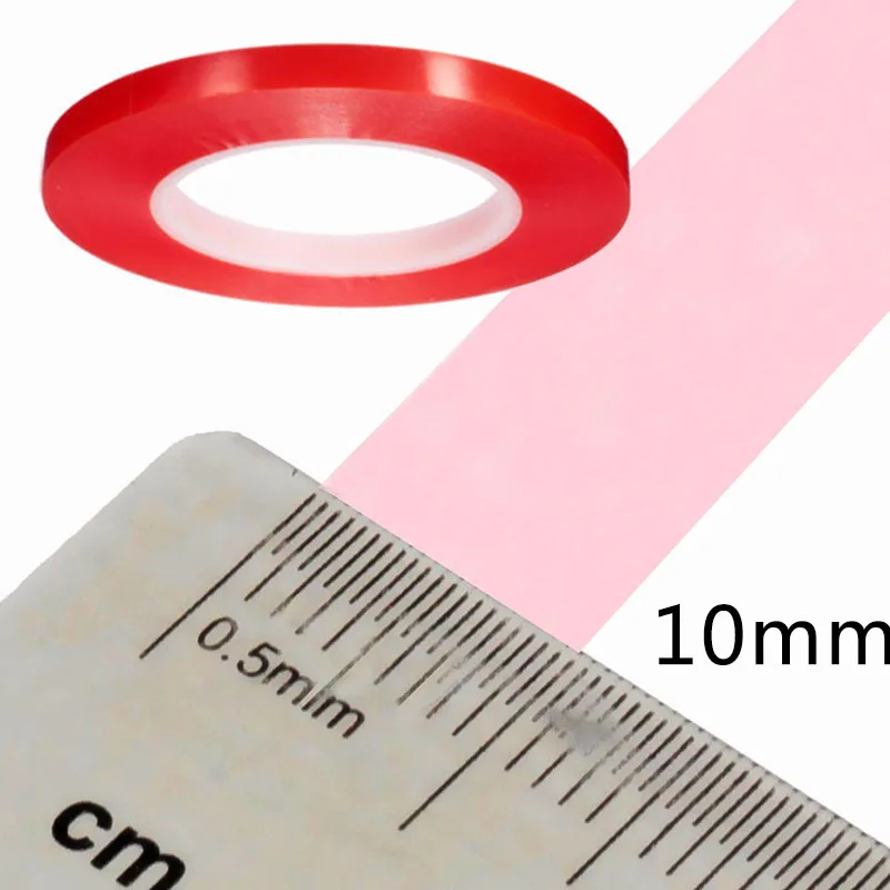 50 м двухсторонняя супер липкая прозрачная лента красный сильный ремесло рулон Сделай Сам 1 3 5 8 10 мм