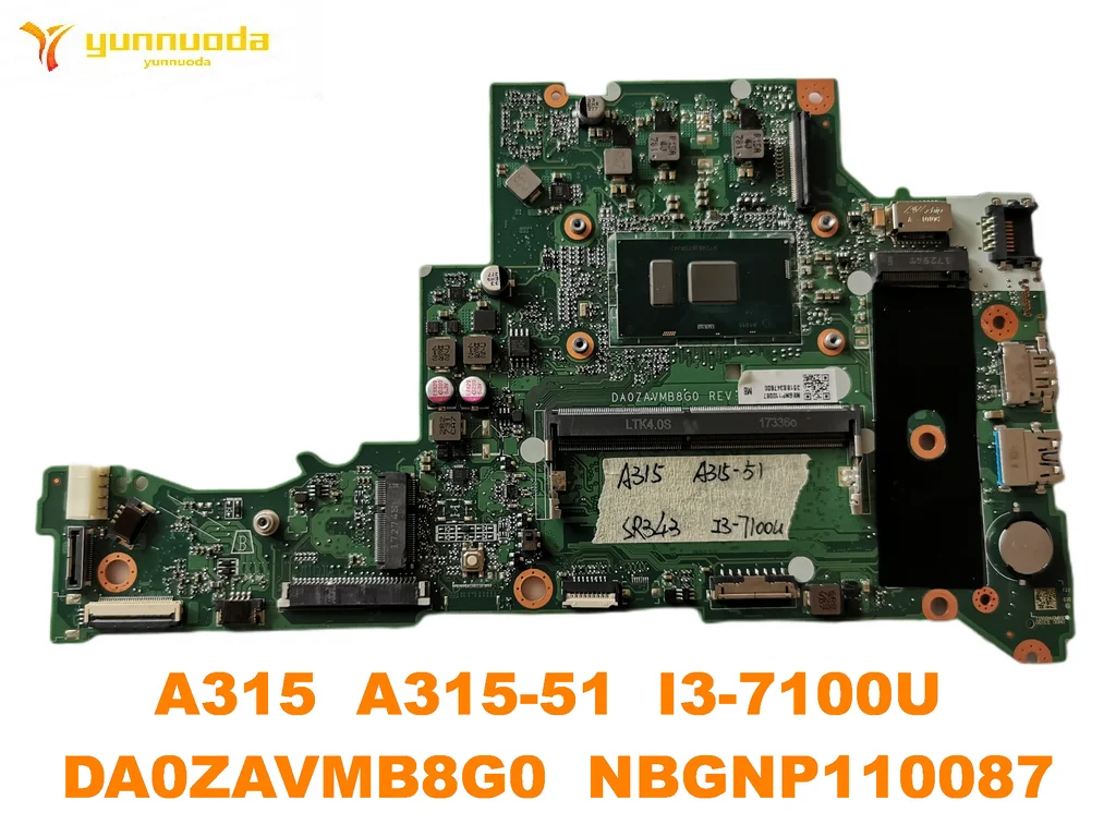 Оригинальный Для ACER A315 A315-51 Материнская плата ноутбука I3-7100U DA0ZAVMB8G0 NBGNP110087
