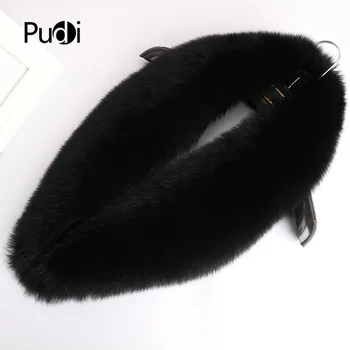

Pudi SF864 real fox fur scarf collar 2020 new long natural genuine fox fur scarves shawl rings