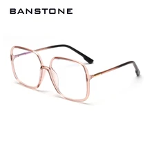 BANSTONE TR90 большие очки Квадратные женские прозрачные линзы мужские ретро оптические очки прозрачные зеленые аксессуары
