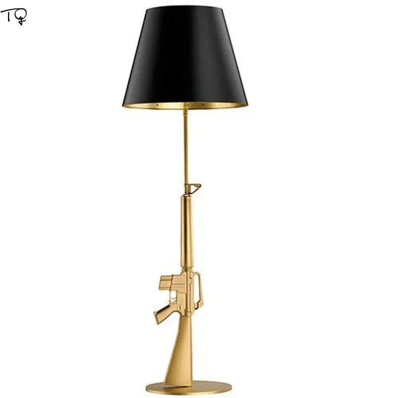 Скандинавские современные серебристо-золотые настольные лампы AK47 с пистолетами для спальни, кровати, светильник светодиодный, торшеры для детской комнаты, Светильники для дома, лофт, Декор