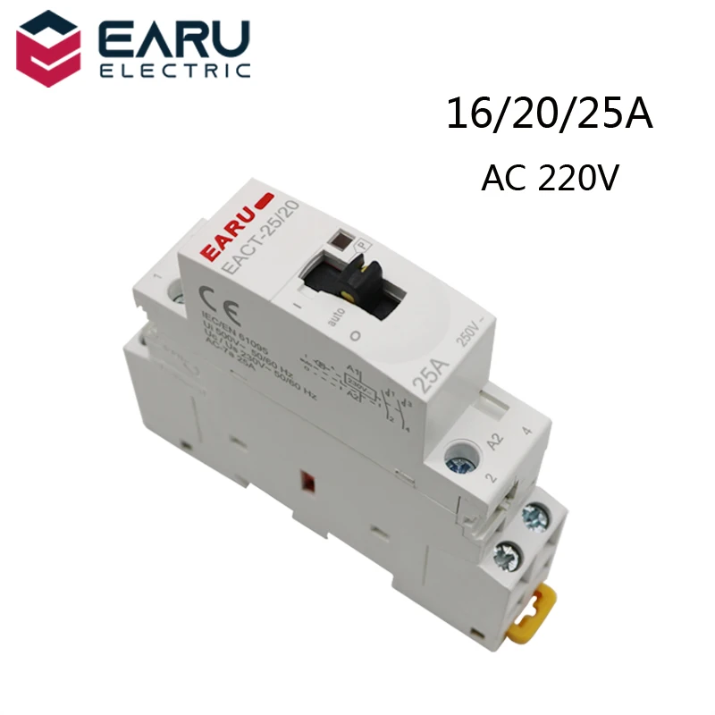 EACT-25 Американская классификация проводов 2р 25A 220V/230V 50/60Hz Din Rail бытовой AC Контактор