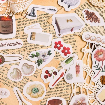 

40 Pcs/set Litmus Paper Sticker Kawaii Journal Stickers Retro Cute Pattern Diary Journall Planner Book Decoration Sticker