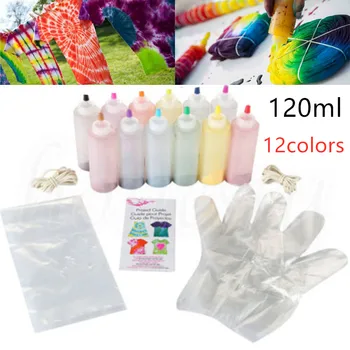 

12-Color/Set Permanent One Step Tie Dye Set DIY for Fabric Textile Craft Arts Clothes Dye Supply New Fashion Design Stain