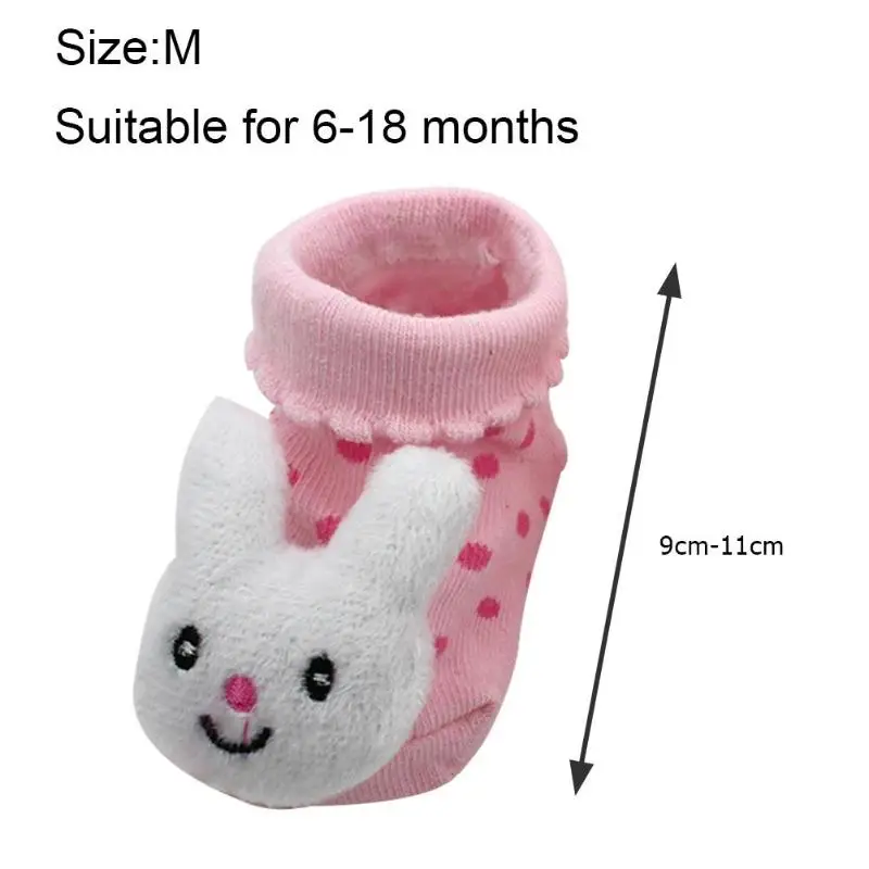 6 пар носков для новорожденных мальчиков и девочек, хлопковые зимние теплые носки с объемным рисунком животных из мультфильма носки для малышей одежда для малышей от 0 до 3 лет - Цвет: pink m