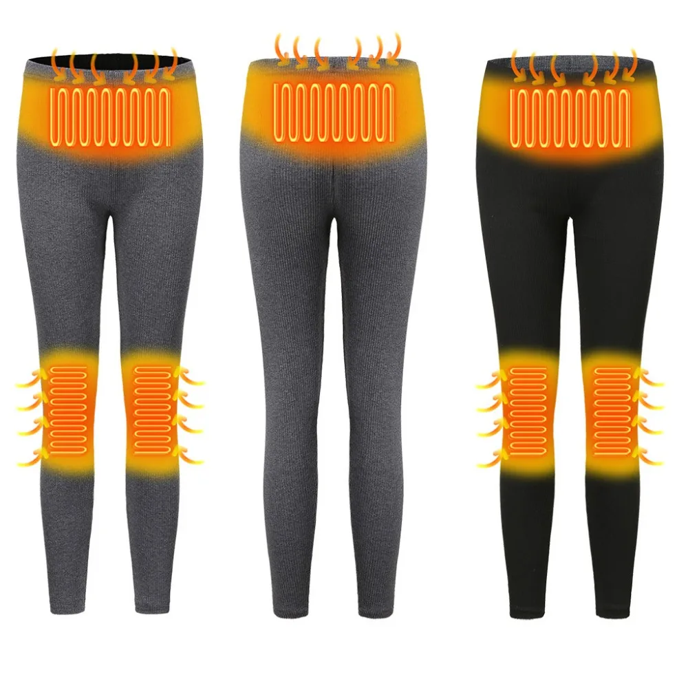 Women Ski Leggings Hiking Pants Electric USB Heated Warm Pants Winter Warmer Heating Elastic Trousers thermal  #3 (6)