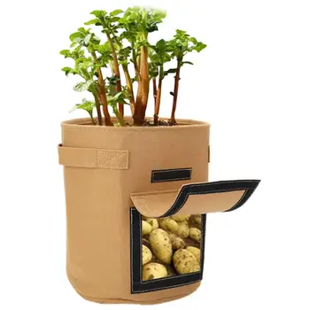 

Potato growing bag Planting garden Fabric Pots with Handle and Flap Planting Non-woven Plant Growth Bags Dropshipping